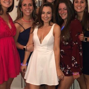 White Low Cut Express Dress